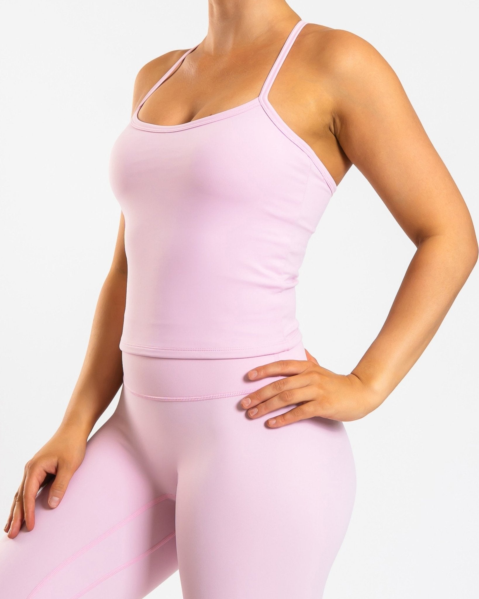 Pink Noiré Singlet - Peach Tights - Sports - Bra