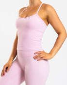 Pink Noiré Singlet - Peach Tights - Sports - Bra