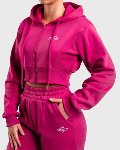 Pink Vibe Cropped Hoodie