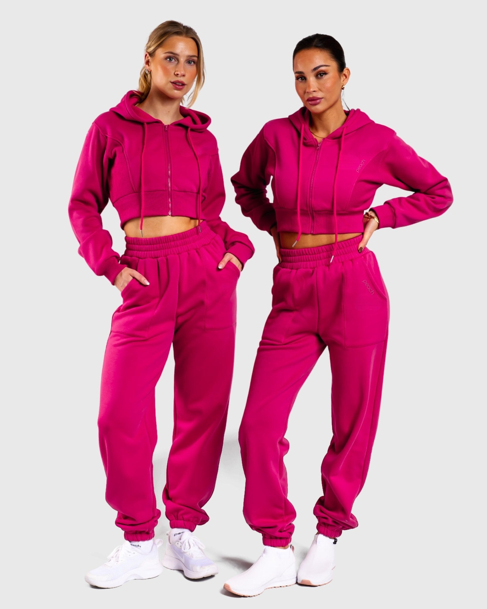 Pink Vibe Cropped Hoodie - Peach Tights - Hoodie