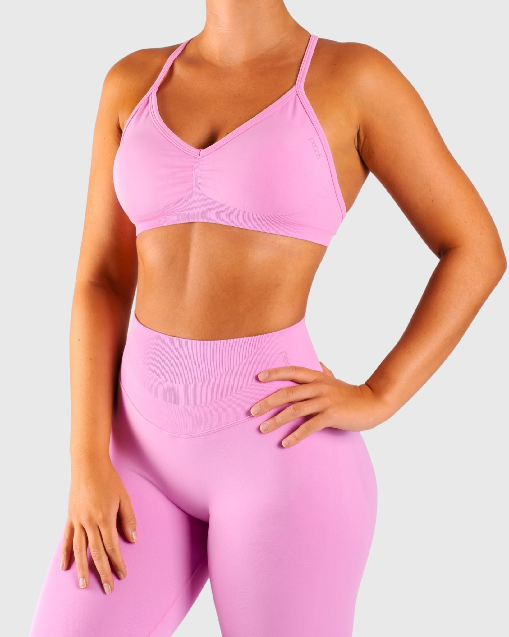 Pink Vivid Sports - bra - Peach Tights - Sports - Bra