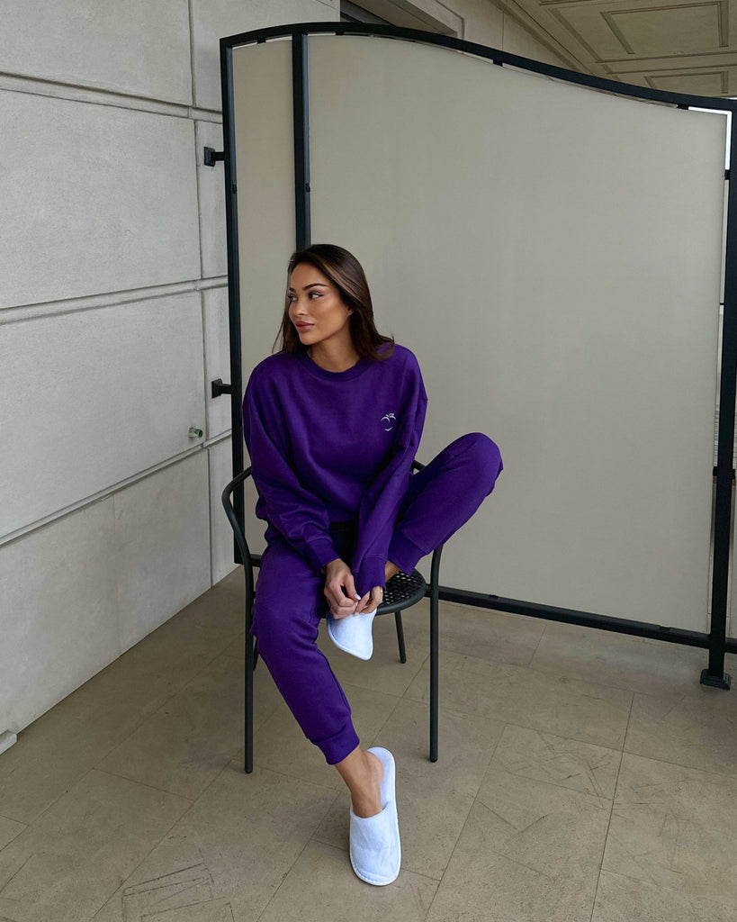 Purple Basic Sweatpants - Peach Tights - Sweatpants