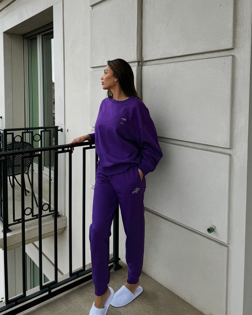 Purple Basic Sweatpants - Peach Tights - Sweatpants