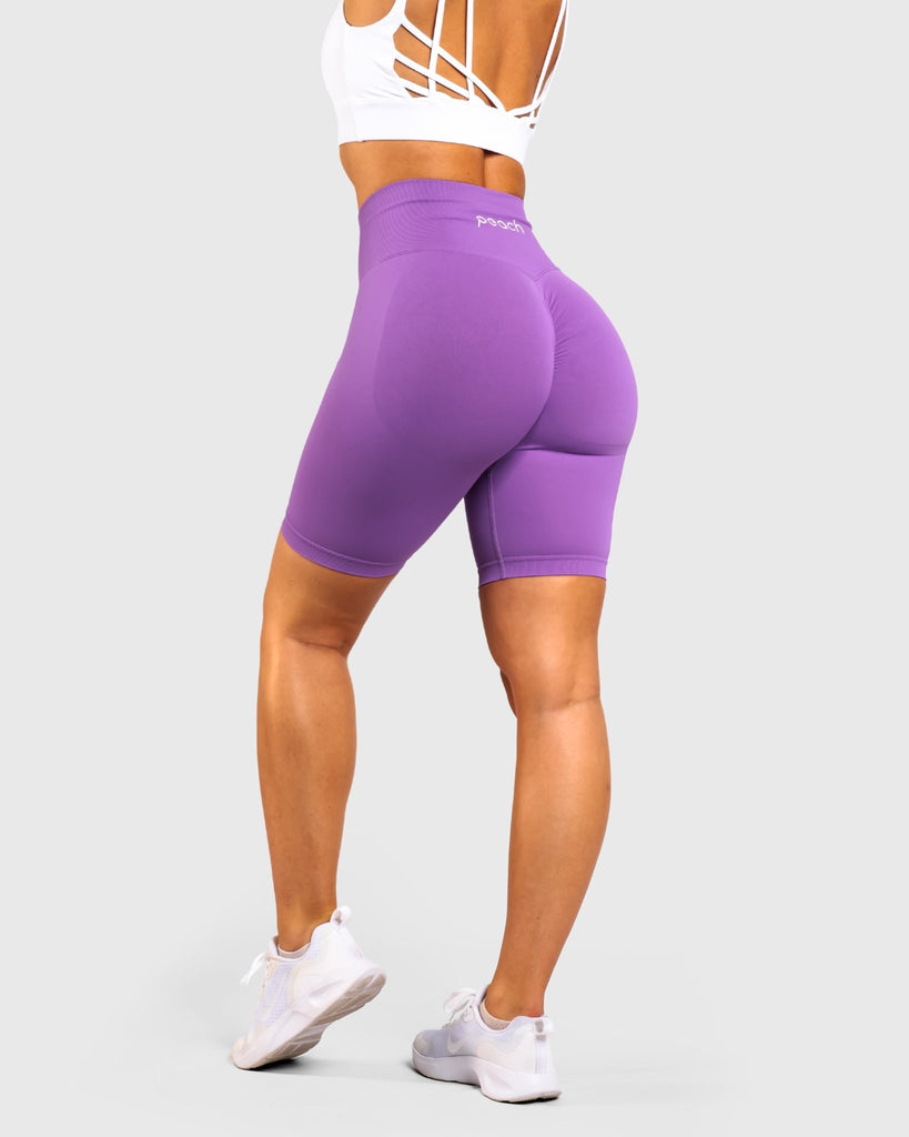 Purple Biker Shorts - Peach Tights - Shorts