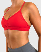 Red Athleisure Sports - bra - Peach Tights - Sports - Bra