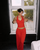 Red Lounge Pants - Peach Tights - Sweatpants