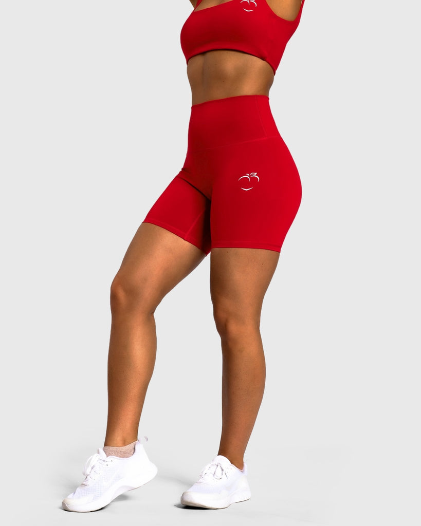 Red Refine Shorts - Peach Tights - Shorts