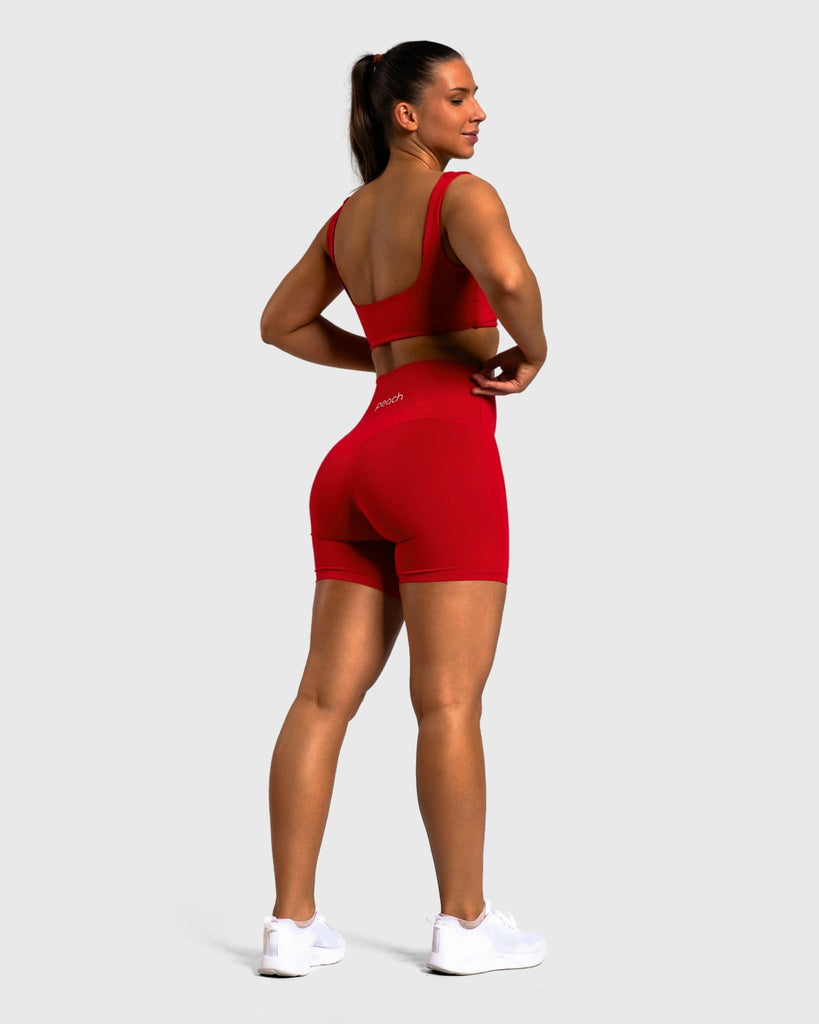 Red Refine Shorts - Peach Tights - Shorts