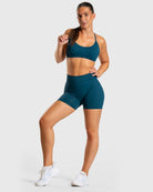Sea Blue Ignite Shorts - Peach Tights - Shorts