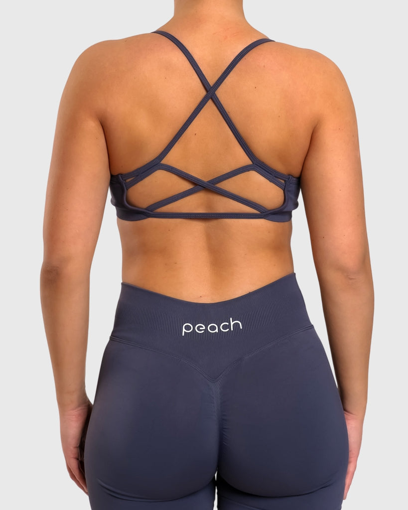 Steel Blue Impact Sports - bra - Peach Tights - Sports - Bra