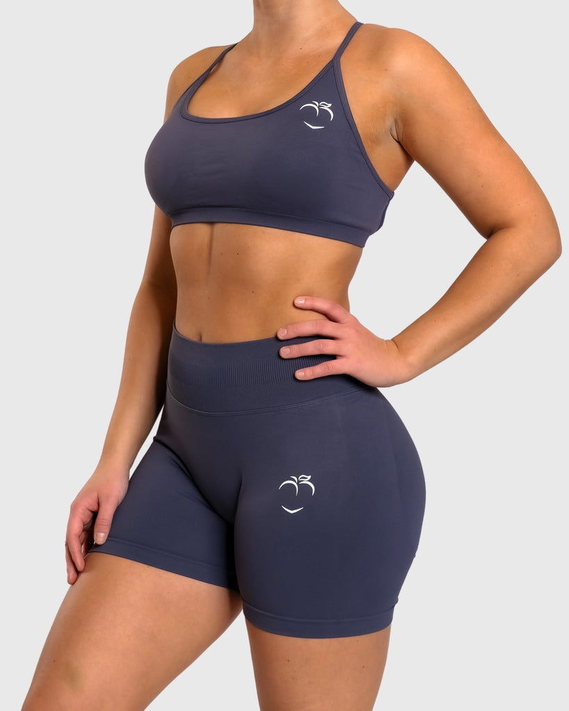 Steel Blue Impact Sports - bra - Peach Tights - Sports - Bra