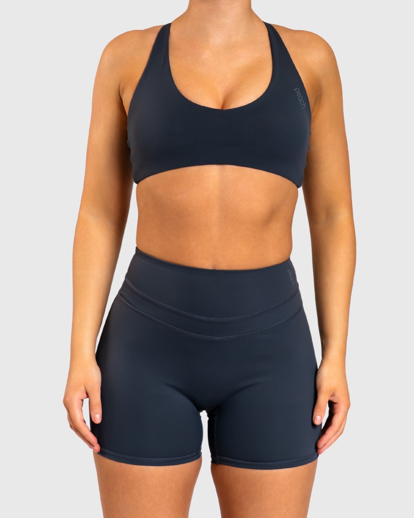 Steel Blue Velocity Sports - bra - Peach Tights - Sports - Bra