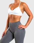 White Athleisure Sports - bra - Peach Tights - Sports - Bra
