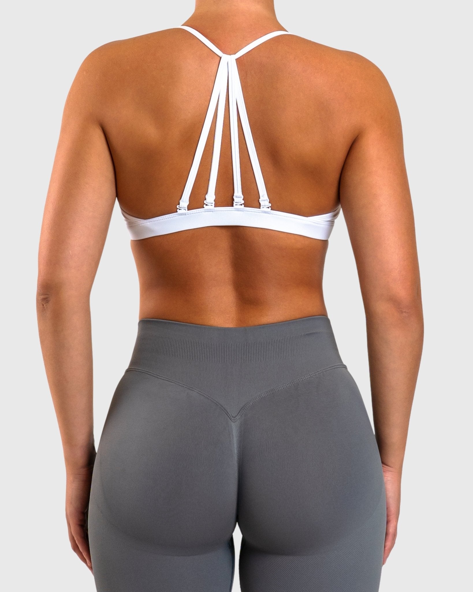 White Athleisure Sports - bra - Peach Tights - Sports - Bra