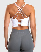 White Cross Topp - Peach Tights - Sports - Bra