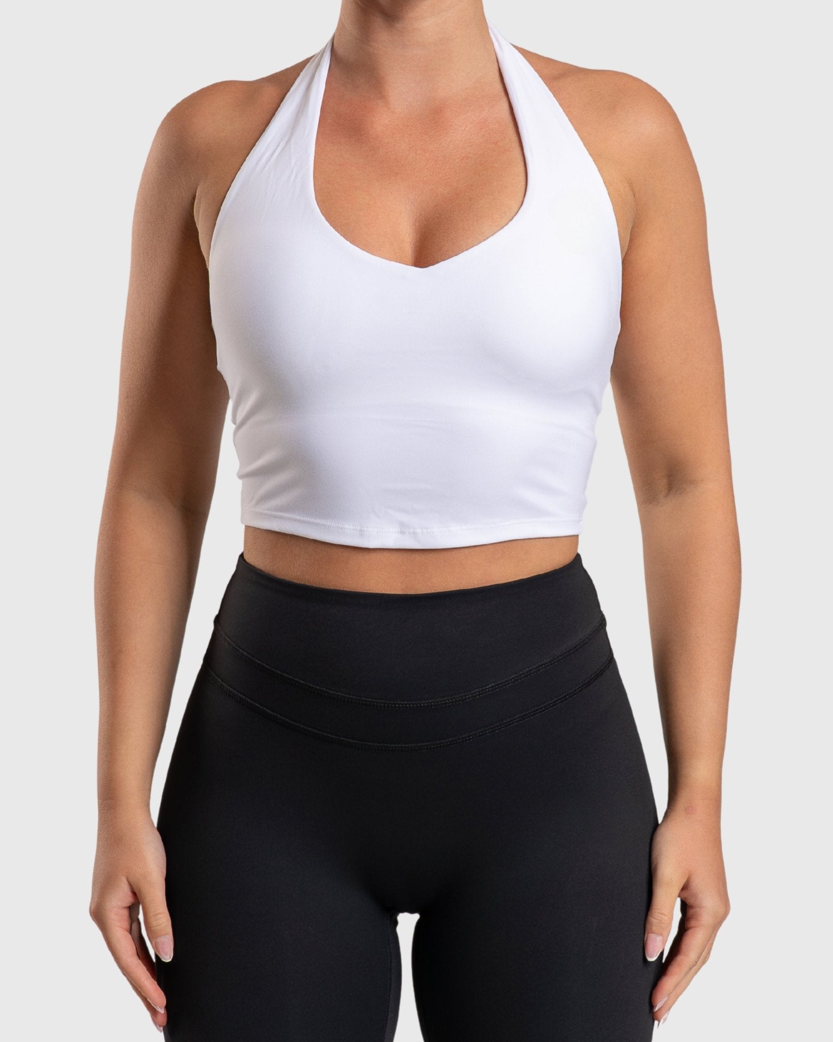 White Lush Halterneck Topp - Peach Tights - Sports - Bra