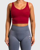Wine Red Lush Topp - Peach Tights - Sports - Bra