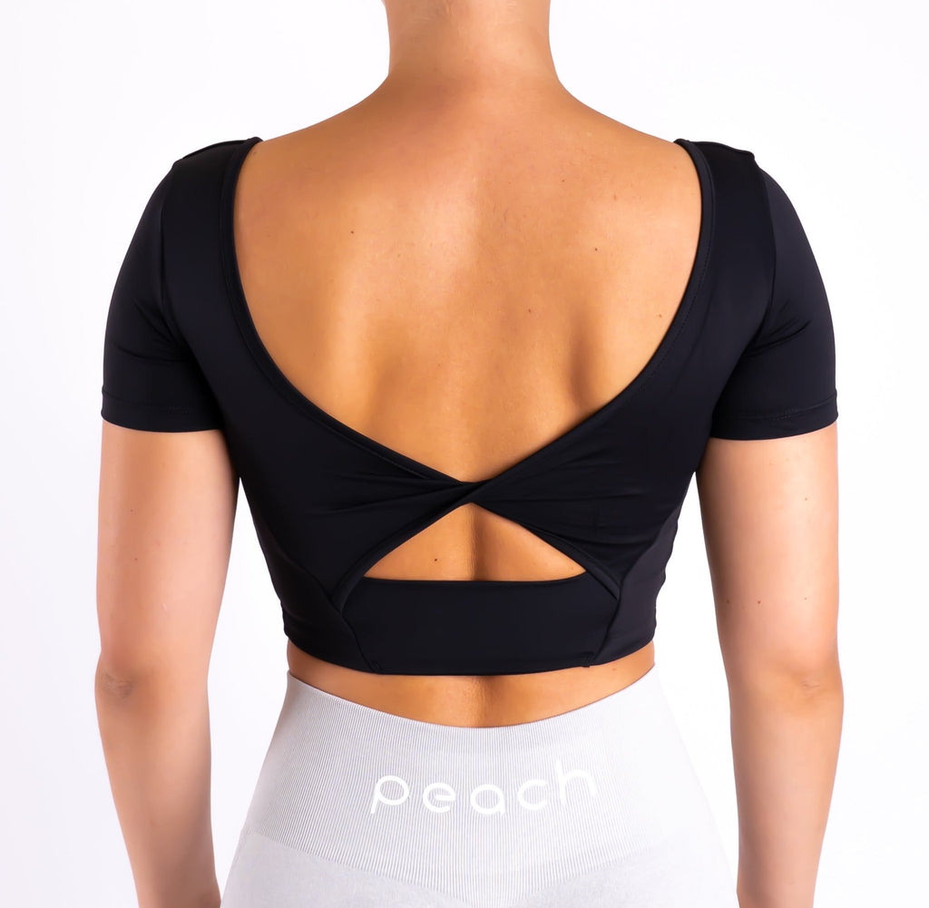 Black Bow T-shirt - Peach Tights -