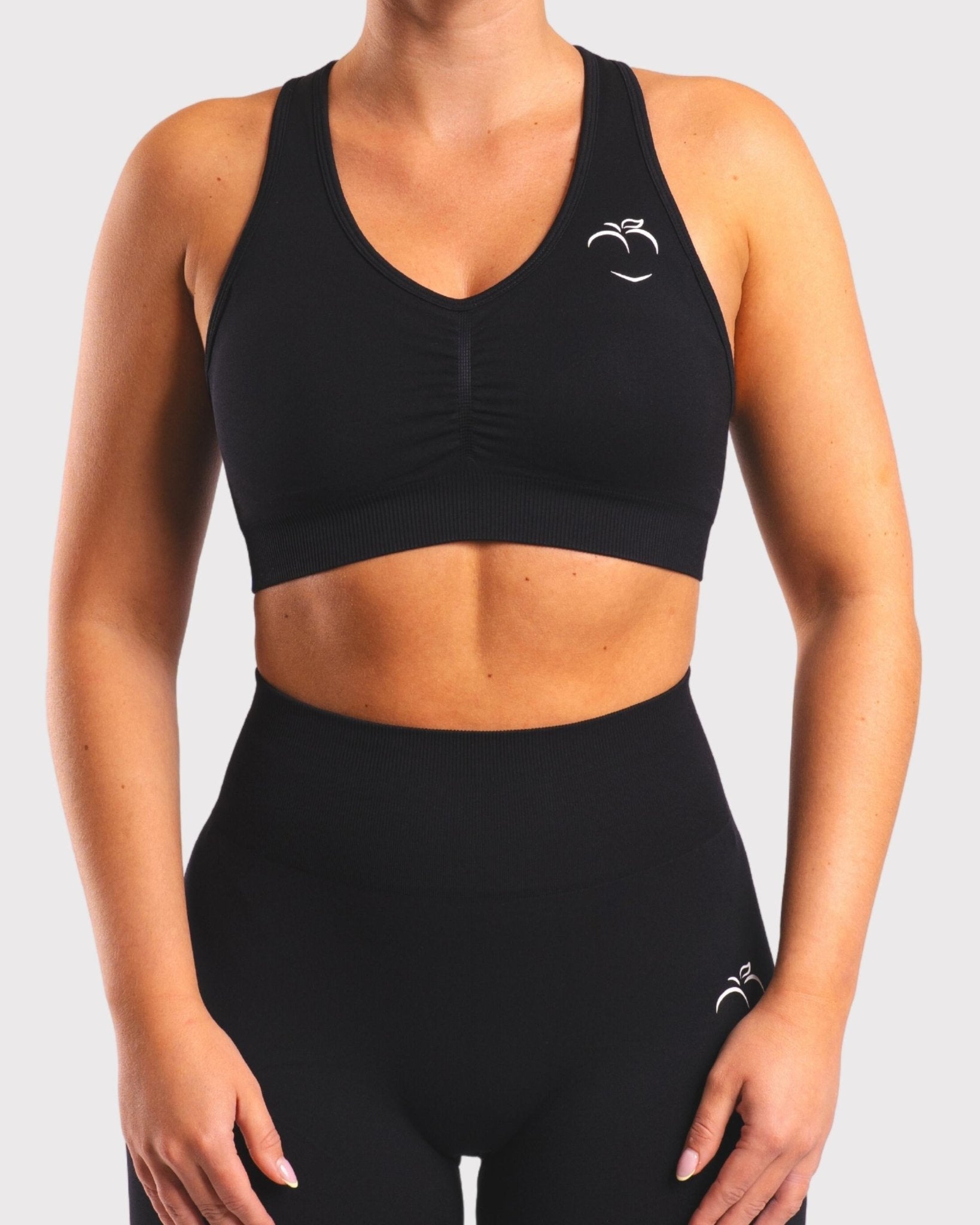 Black Classic Deluxe Sports-bra - Peach Tights -