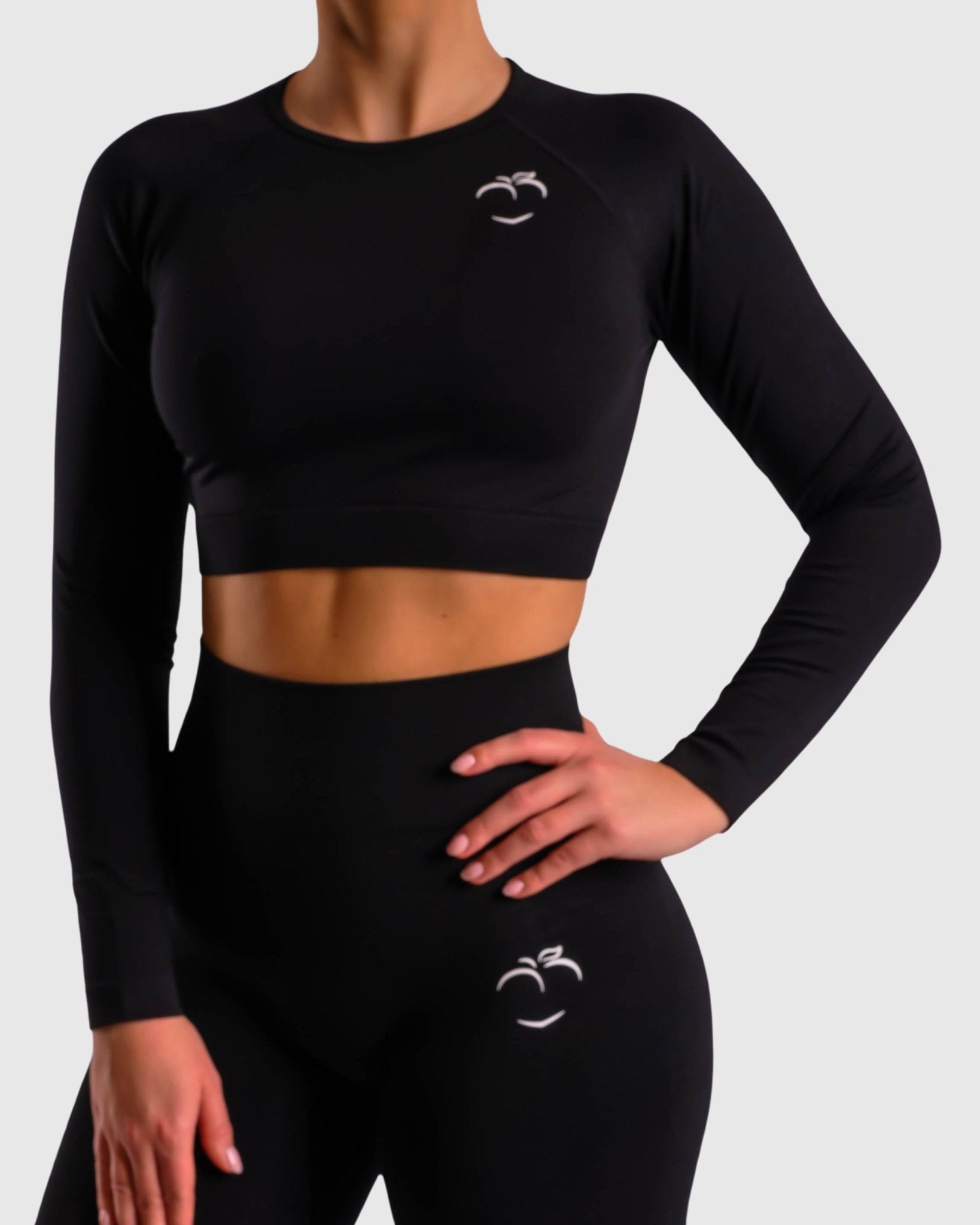 Black Deluxe Long Sleeve - Peach Tights -