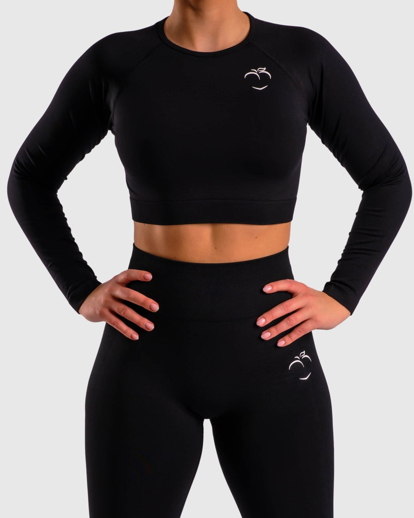 Black Deluxe Long Sleeve - Peach Tights -