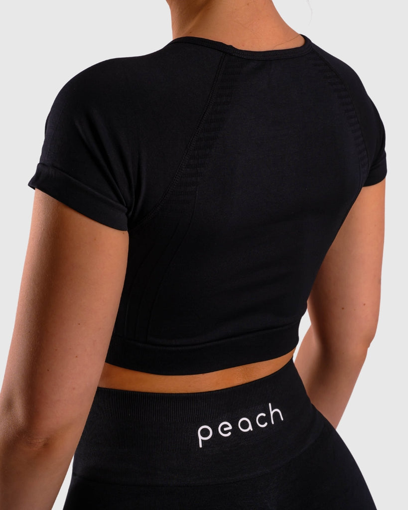 Black Deluxe T-shirt - Peach Tights -