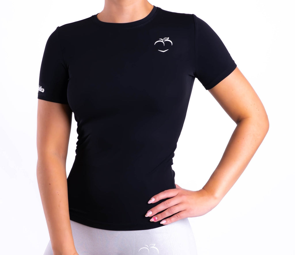 Black Dry-fit Regular T-Shirt - Peach Tights -
