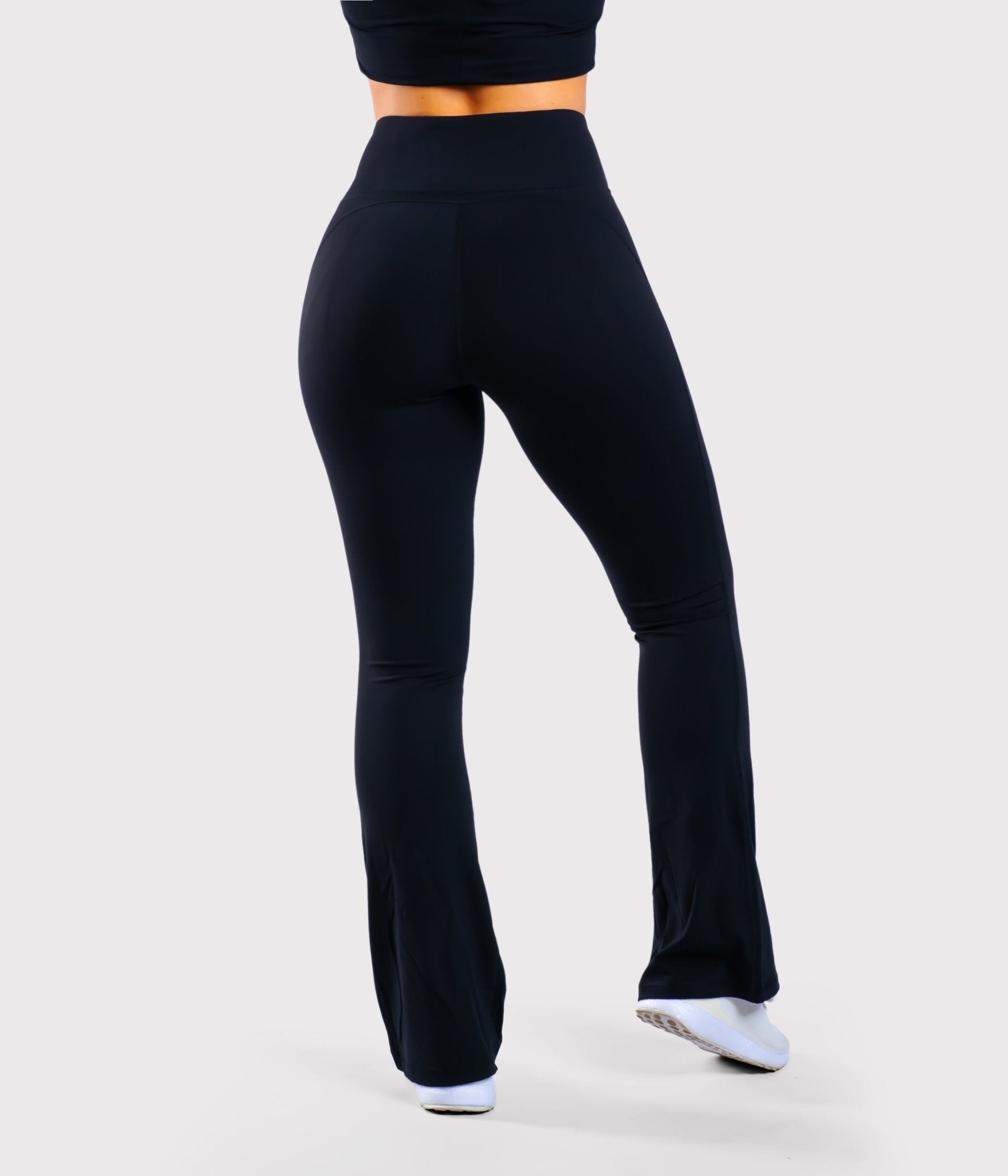 Black Flared Yoga - Peach Tights -