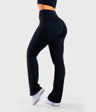 Black Flared Yoga - Peach Tights -