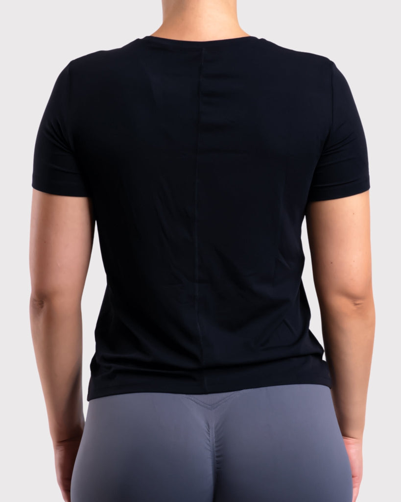 Black Loose Dry-fit Regular T-Shirt - Peach Tights -