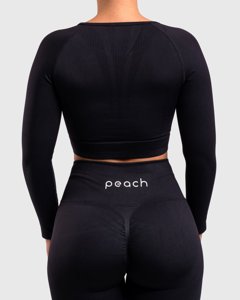 Black Lux Seamless Long Sleeve - Peach Tights - Long sleeve