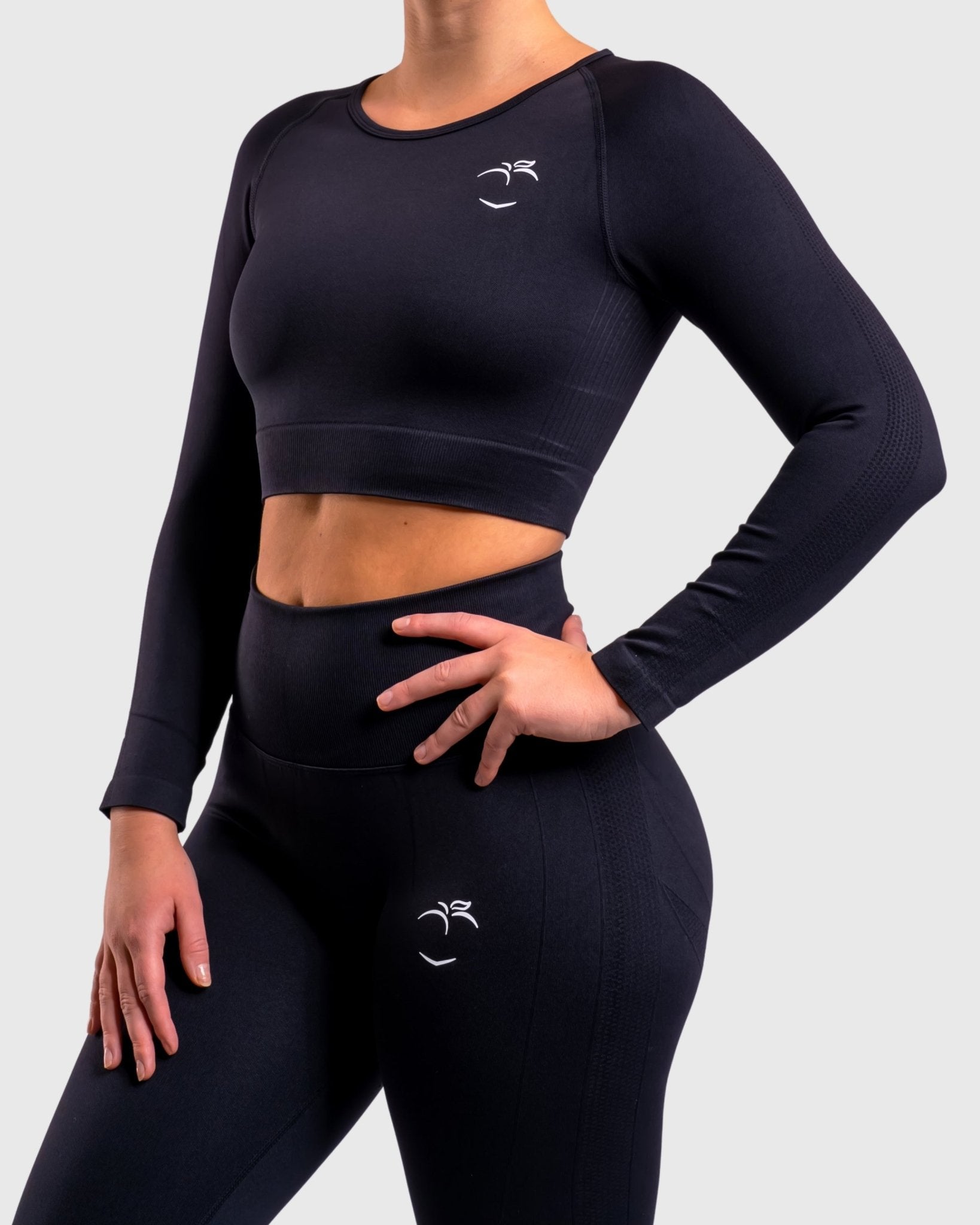 Black Lux Seamless Long Sleeve - Peach Tights - Long sleeve
