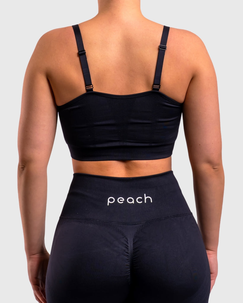 Black Lux Seamless Sports-bra - Peach Tights - Sports-Bra