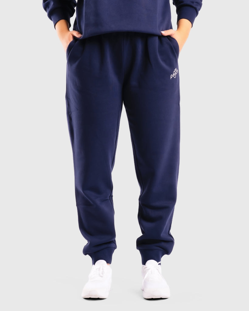 Blue Basic Sweatpants - Peach Tights -