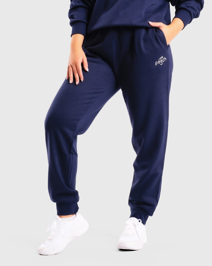 Blue Basic Sweatpants - Peach Tights -