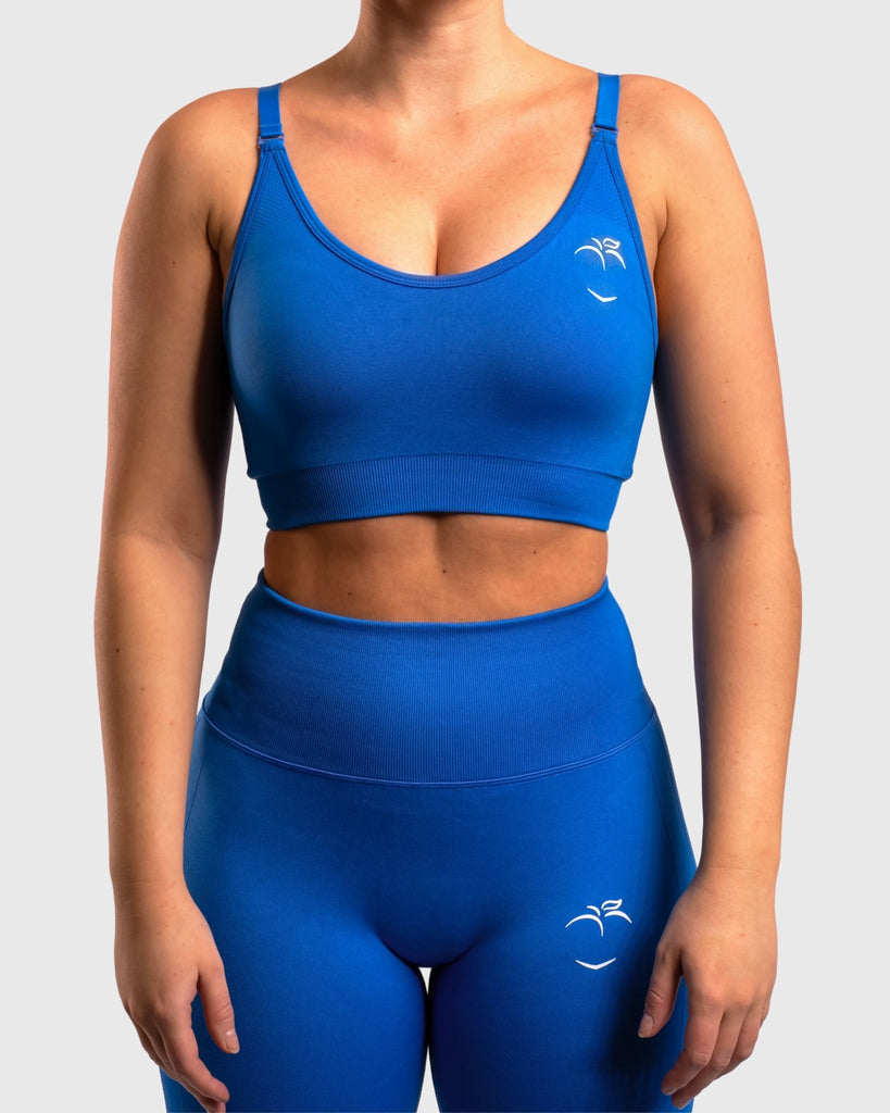 Blue Lux Seamless Sports-bra - Peach Tights - Sports-Bra