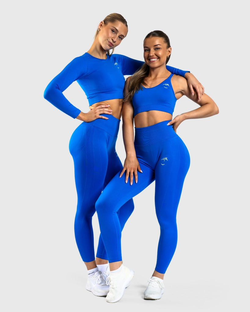 Blue Lux Seamless Sports-bra - Peach Tights - Sports-Bra
