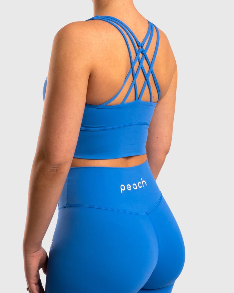 Blue Pure-Fit Sports-bra - Peach Tights -