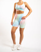 Blue Summer Shorts - Peach Tights -