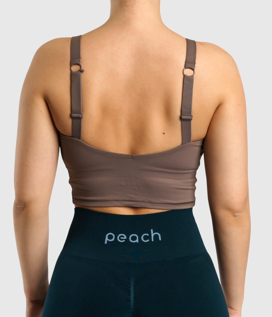Brown Snapback Sports-Bra - Peach Tights -