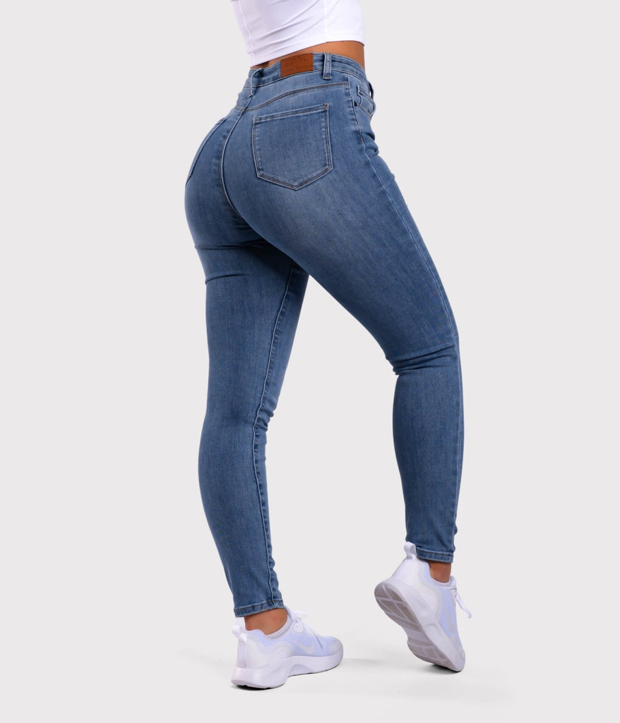 Dark Blue Flared Jeans – Peach Tights