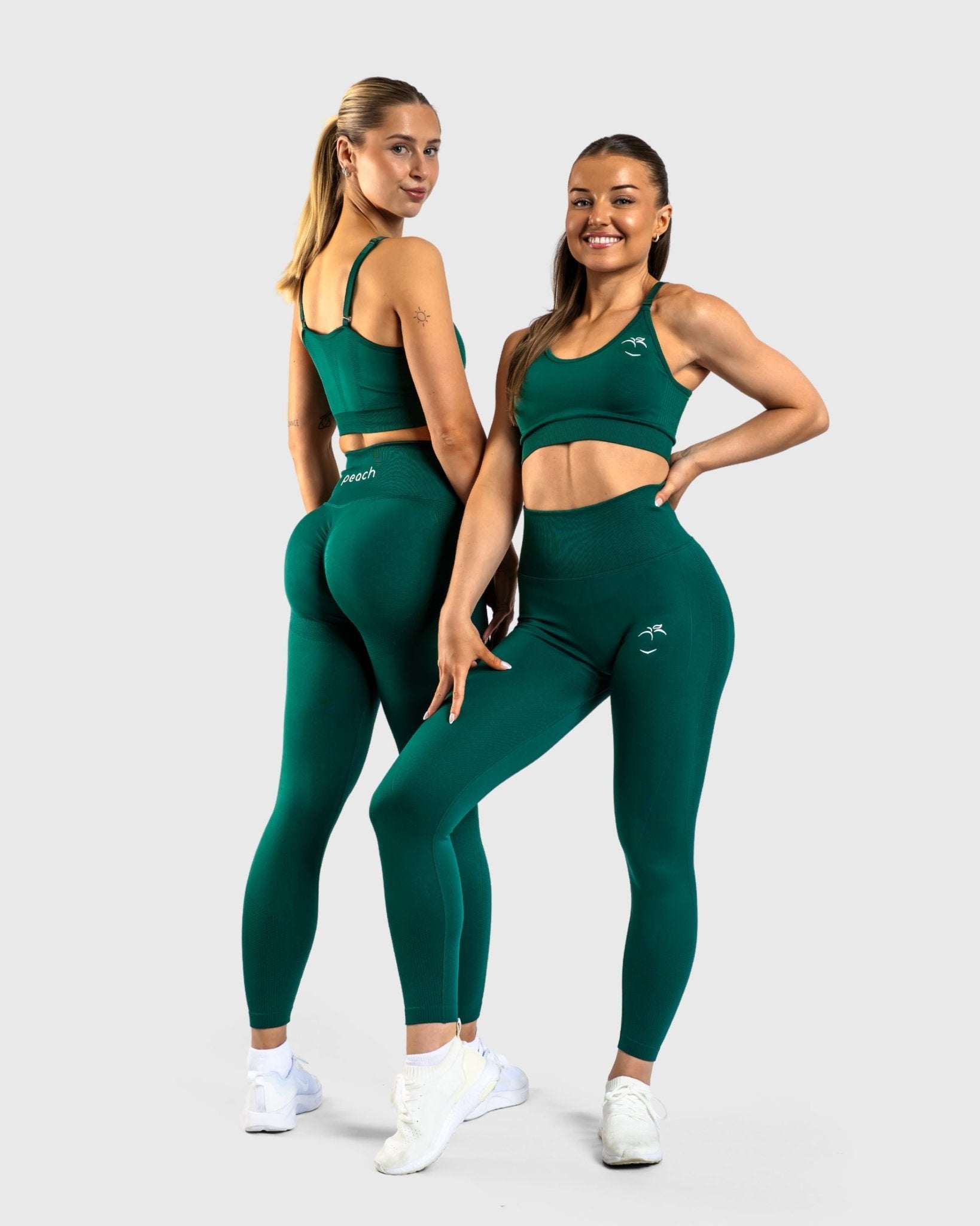 Forest Green Lux Seamless Long Sleeve - Peach Tights - Long sleeve