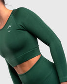 Forest Green Lux Seamless Long Sleeve - Peach Tights - Long sleeve