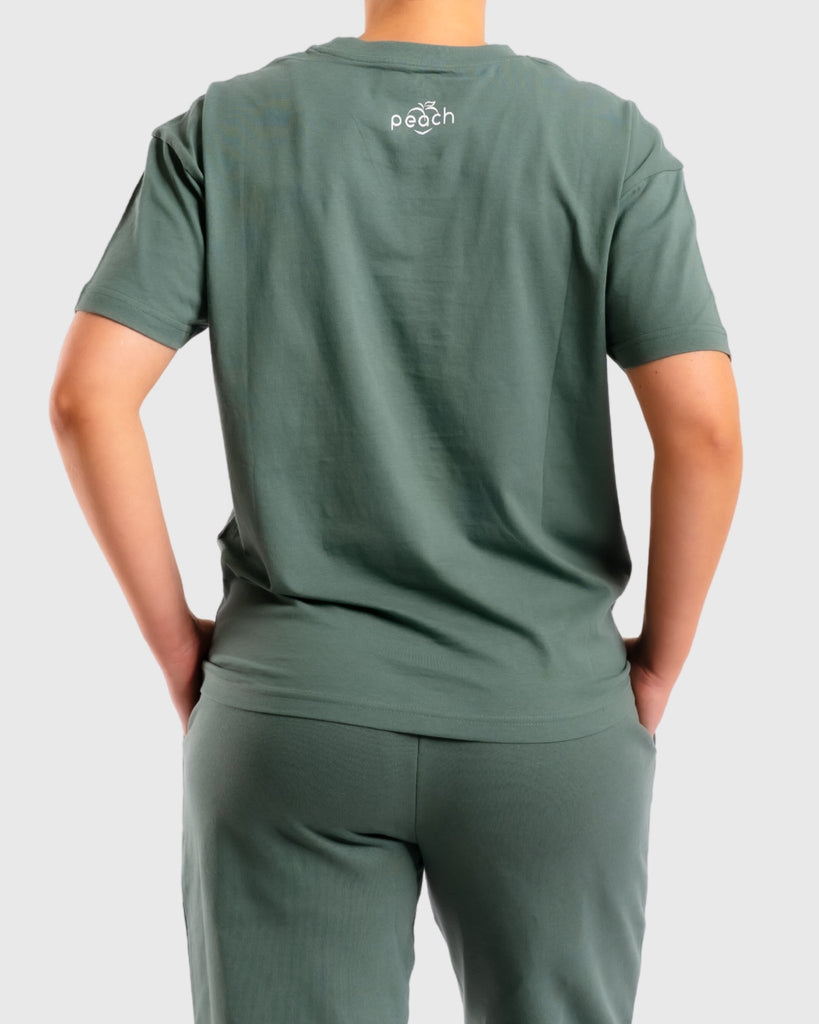 Green Basic Oversized T-Shirt - Peach Tights -