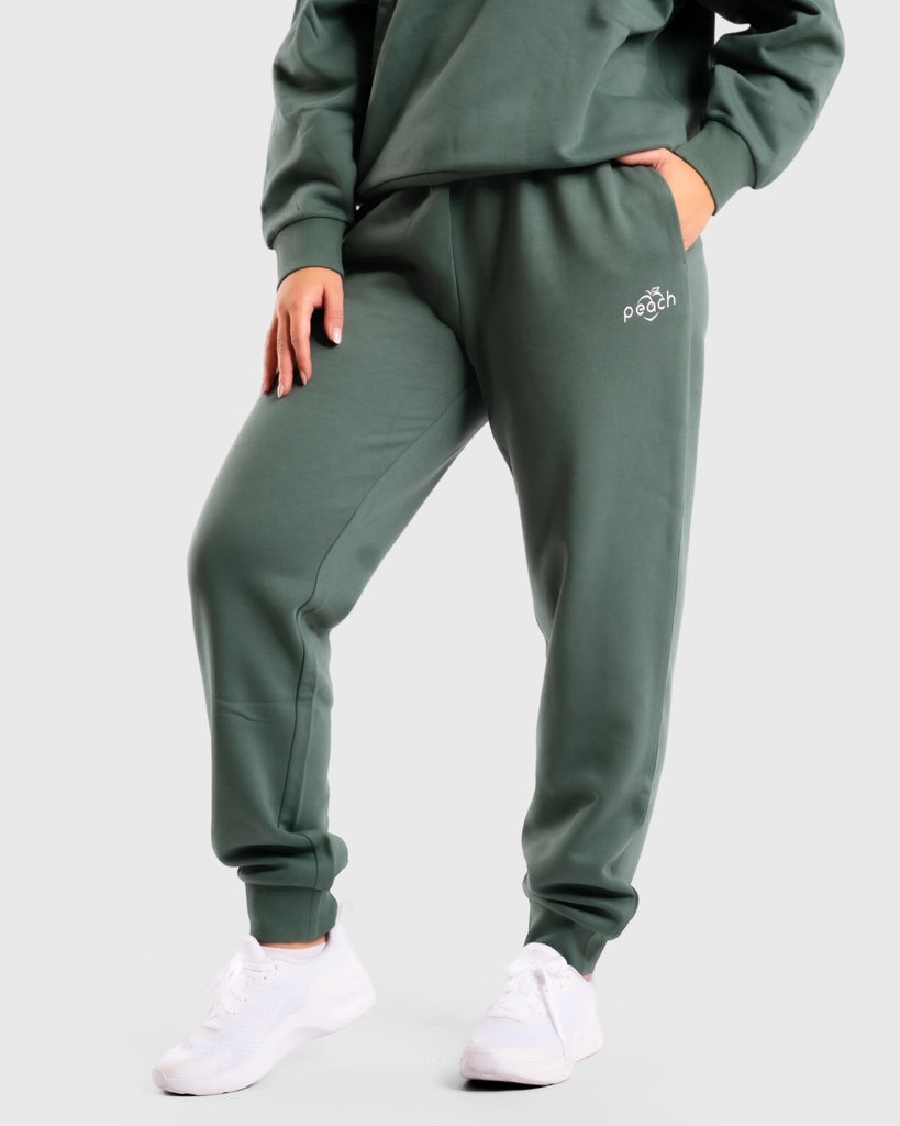 Green Basic Sweatpants - Peach Tights -