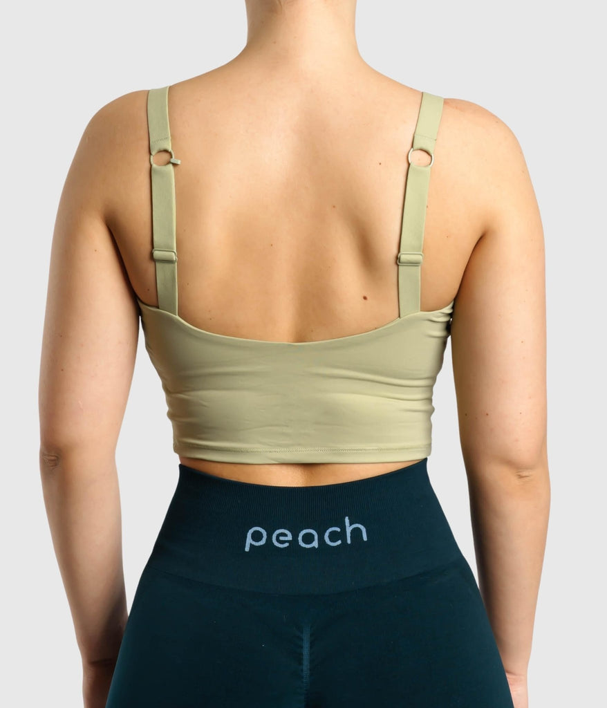 Green Snapback Sports-Bra - Peach Tights -