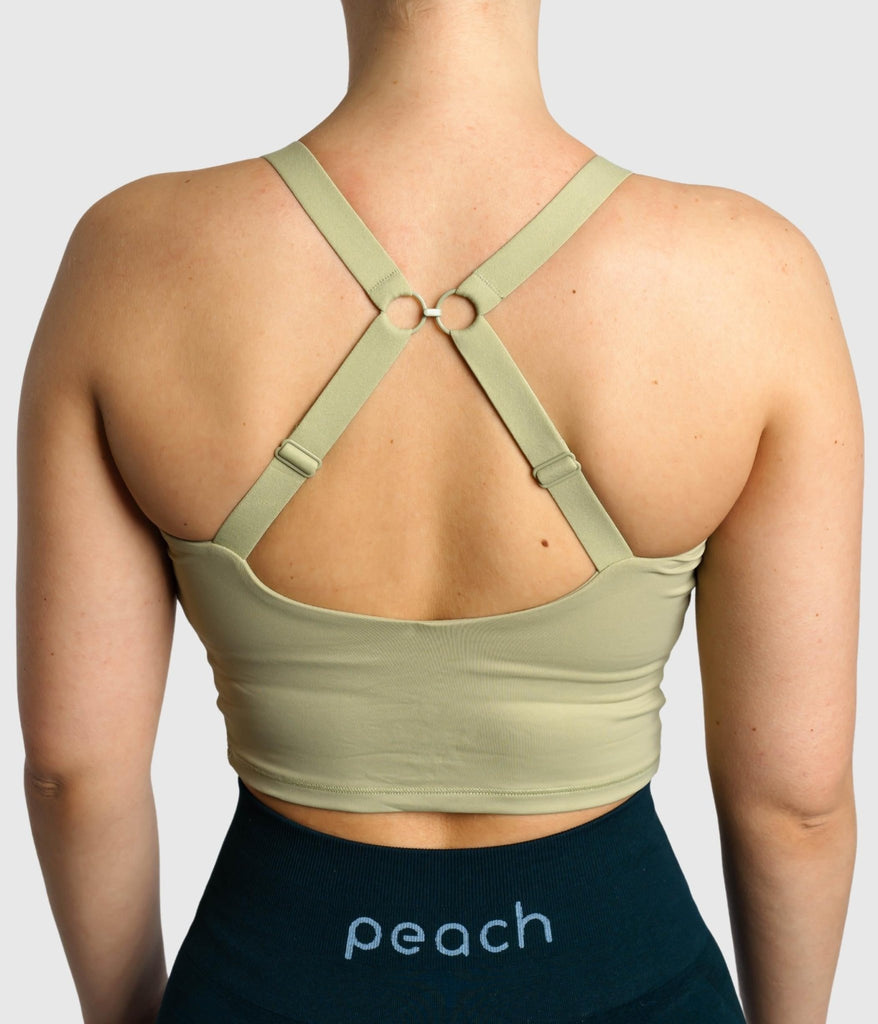Green Snapback Sports-Bra - Peach Tights -