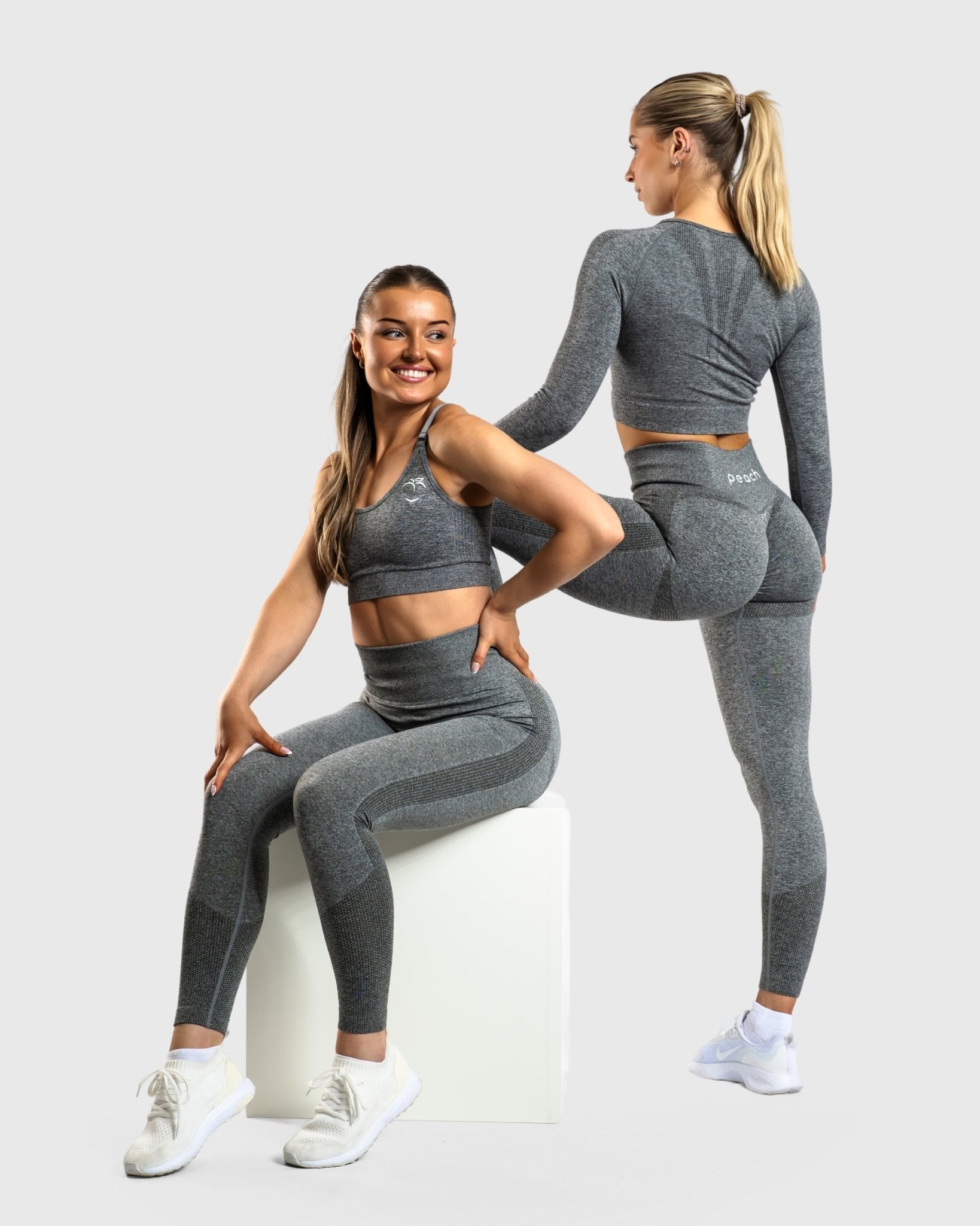 Grey Dusty Lux Seamless Long Sleeve - Peach Tights - Long sleeve