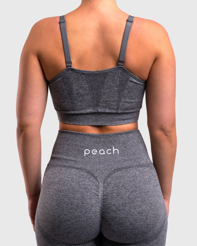 Grey Dusty Lux Seamless Sports-bra - Peach Tights - Sports-Bra