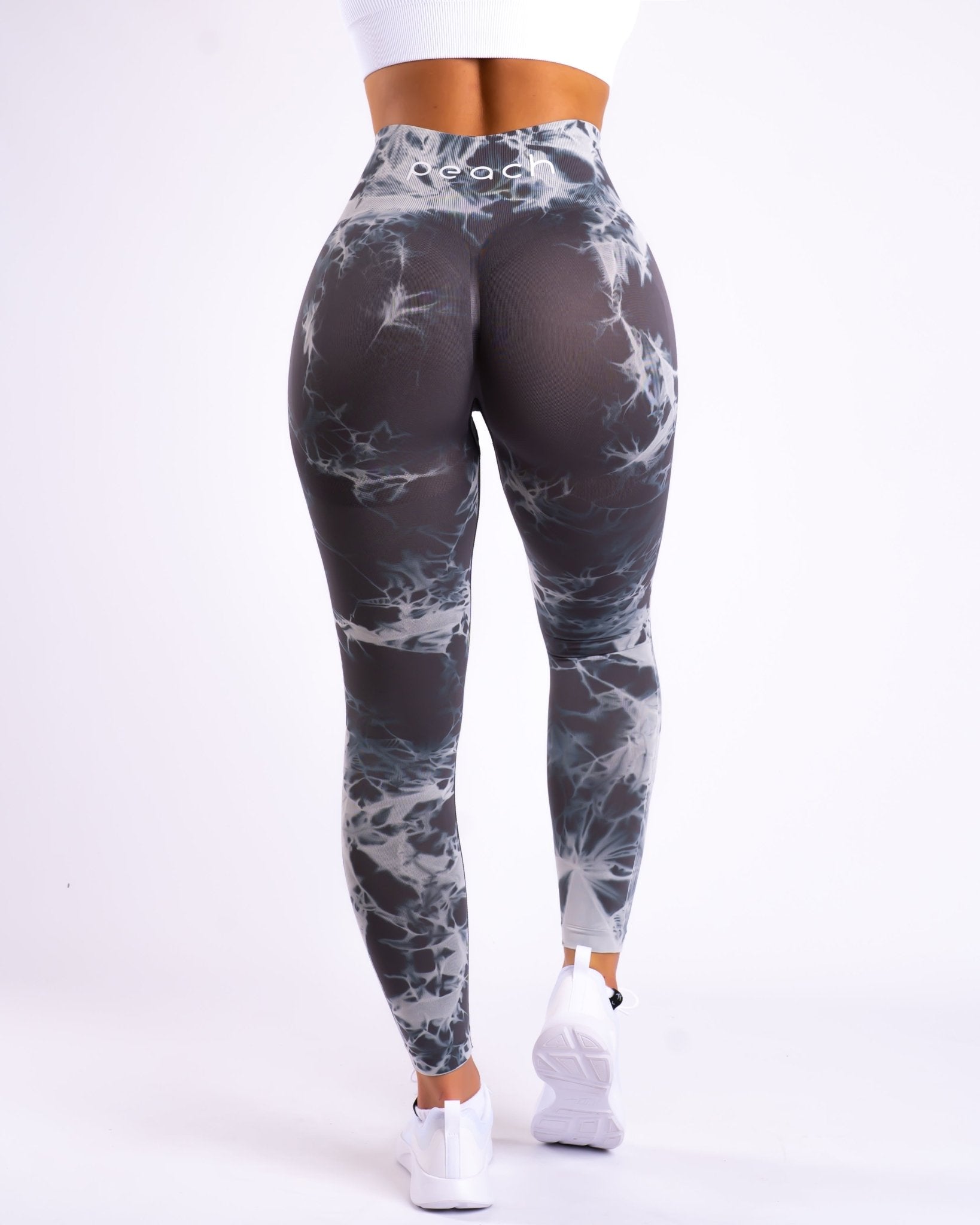 Grey Tie-dye V.2 Mid waist - Peach Tights -